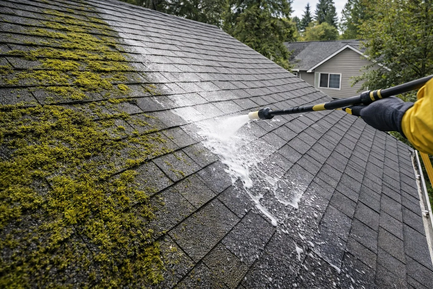 Roof Moss Removal in Vancouver's West Side | Ideal Pro Home Detailing