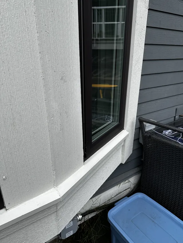 Exterior window sill after cleaning.